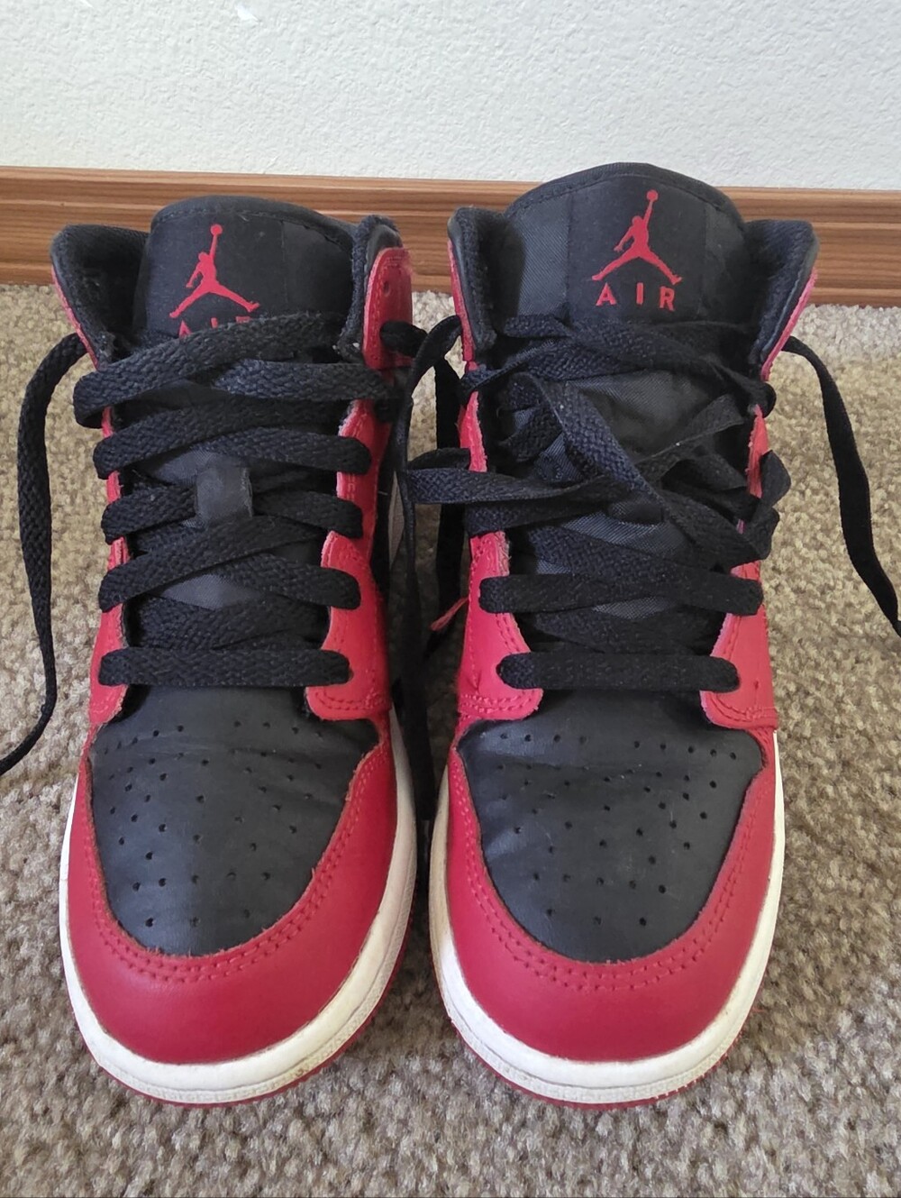 Nike Kids Black and Red Air Jordan Sneakers